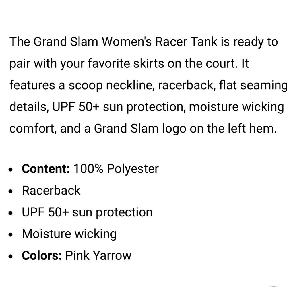 Grand Slam Performance Racerback Tank - Picture 3 of 8